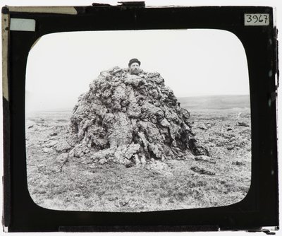 Man Standing in a Spiracle on a Lava Plain by Tempest Anderson